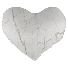 White Marble Tiles Rock Stone Statues Large 19  Premium Flano Heart Shape Cushions by Simbadda