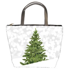 Christmas Xmas Tree Bokeh Bucket Bags by Simbadda