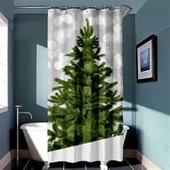 Christmas Xmas Tree Bokeh Shower Curtain 36  X 72  (stall)  by Simbadda