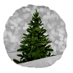 Christmas Xmas Tree Bokeh Large 18  Premium Flano Round Cushions by Simbadda