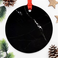 Black Marble Tiles Rock Stone Statues Ornament (round) by Simbadda