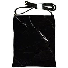 Black Marble Tiles Rock Stone Statues Shoulder Sling Bags by Simbadda