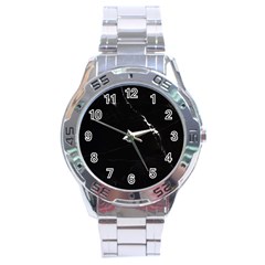 Black Marble Tiles Rock Stone Statues Stainless Steel Analogue Watch by Simbadda