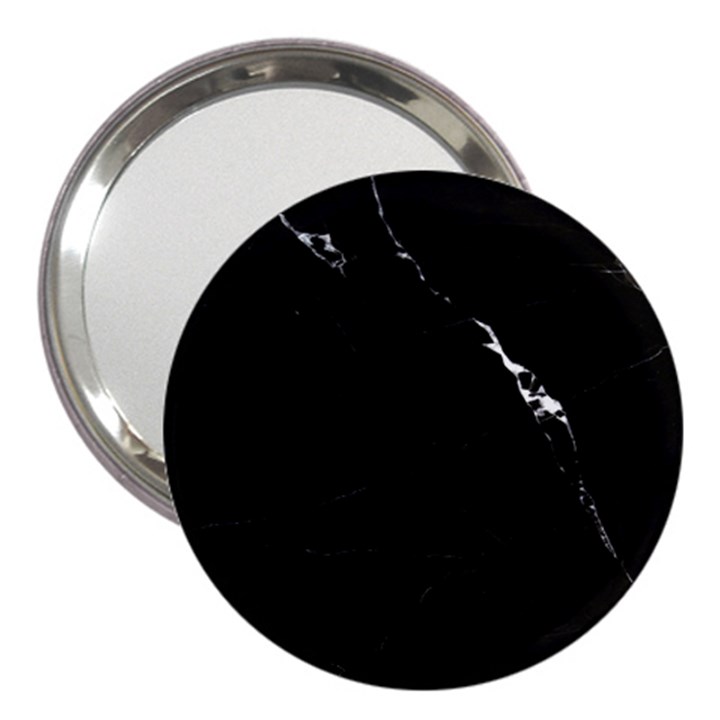 Black Marble Tiles Rock Stone Statues 3  Handbag Mirrors