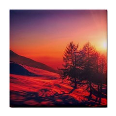 Italy Sunrise Sky Clouds Beautiful Tile Coasters by Simbadda