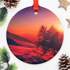 Italy Sunrise Sky Clouds Beautiful Ornament (round) by Simbadda