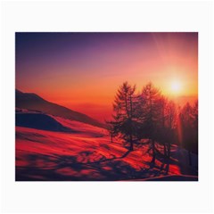 Italy Sunrise Sky Clouds Beautiful Small Glasses Cloth (2-side) by Simbadda