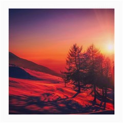 Italy Sunrise Sky Clouds Beautiful Medium Glasses Cloth (2-side) by Simbadda