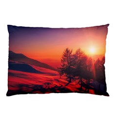 Italy Sunrise Sky Clouds Beautiful Pillow Case by Simbadda