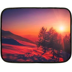 Italy Sunrise Sky Clouds Beautiful Double Sided Fleece Blanket (mini)  by Simbadda