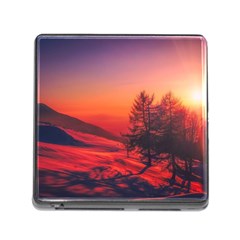 Italy Sunrise Sky Clouds Beautiful Memory Card Reader (square) by Simbadda