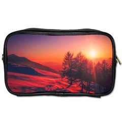 Italy Sunrise Sky Clouds Beautiful Toiletries Bags by Simbadda