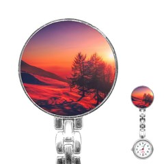 Italy Sunrise Sky Clouds Beautiful Stainless Steel Nurses Watch by Simbadda