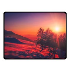 Italy Sunrise Sky Clouds Beautiful Double Sided Fleece Blanket (small)  by Simbadda