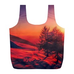 Italy Sunrise Sky Clouds Beautiful Full Print Recycle Bags (l) 