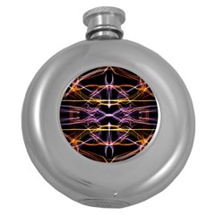 Wallpaper Abstract Art Light Round Hip Flask (5 Oz) by Simbadda