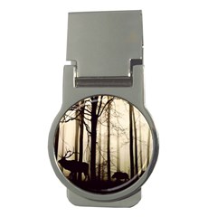 Forest Fog Hirsch Wild Boars Money Clips (round)  by Simbadda