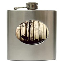 Forest Fog Hirsch Wild Boars Hip Flask (6 Oz) by Simbadda