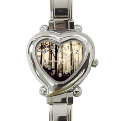 Forest Fog Hirsch Wild Boars Heart Italian Charm Watch by Simbadda