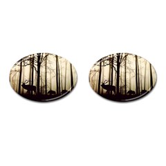 Forest Fog Hirsch Wild Boars Cufflinks (oval)