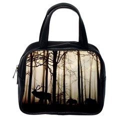 Forest Fog Hirsch Wild Boars Classic Handbags (one Side) by Simbadda