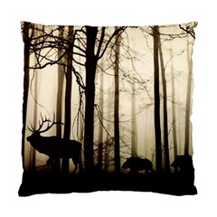 Forest Fog Hirsch Wild Boars Standard Cushion Case (two Sides) by Simbadda