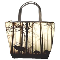 Forest Fog Hirsch Wild Boars Bucket Bags by Simbadda