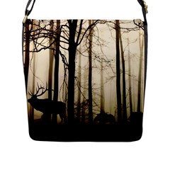 Forest Fog Hirsch Wild Boars Flap Messenger Bag (l)  by Simbadda