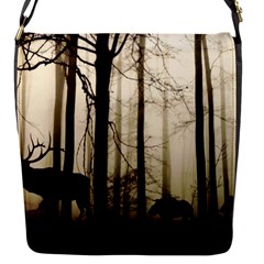 Forest Fog Hirsch Wild Boars Flap Messenger Bag (s) by Simbadda