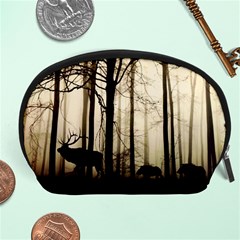 Forest Fog Hirsch Wild Boars Accessory Pouches (large)  by Simbadda