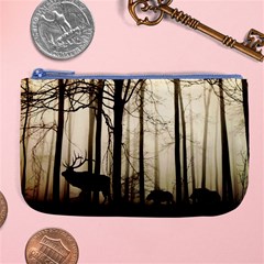 Forest Fog Hirsch Wild Boars Large Coin Purse by Simbadda