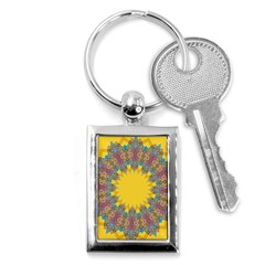 Star Quilt Pattern Squares Key Chains (rectangle)  by Simbadda