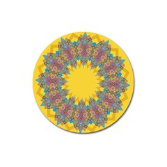 Star Quilt Pattern Squares Magnet 3  (round) by Simbadda