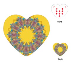 Star Quilt Pattern Squares Playing Cards (heart) 