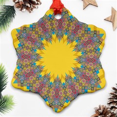 Star Quilt Pattern Squares Ornament (snowflake) by Simbadda