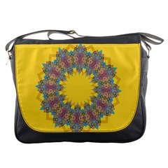 Star Quilt Pattern Squares Messenger Bags by Simbadda