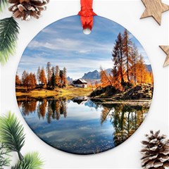 Dolomites Mountains Italy Alpine Ornament (round) by Simbadda