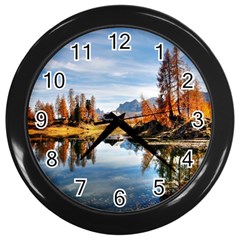 Dolomites Mountains Italy Alpine Wall Clocks (black) by Simbadda