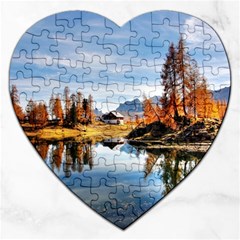 Dolomites Mountains Italy Alpine Jigsaw Puzzle (heart) by Simbadda