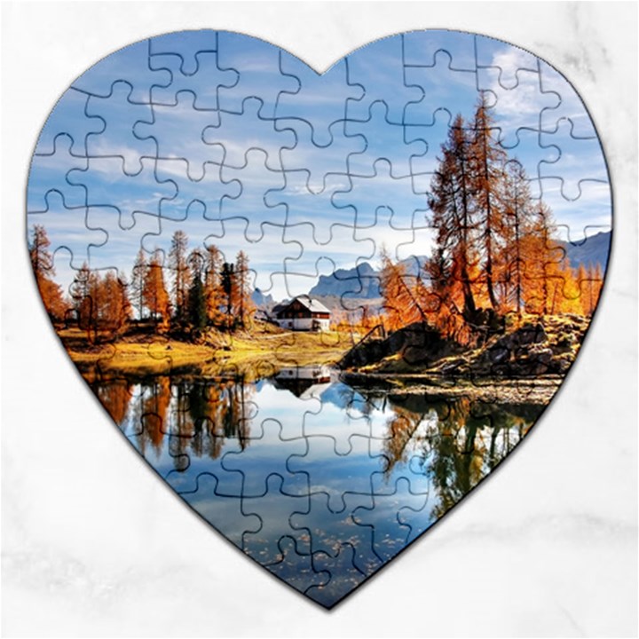 Dolomites Mountains Italy Alpine Jigsaw Puzzle (Heart)