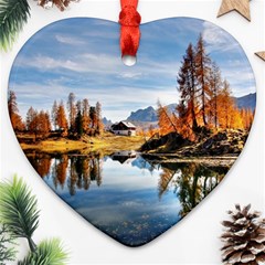 Dolomites Mountains Italy Alpine Heart Ornament (two Sides) by Simbadda