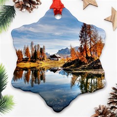 Dolomites Mountains Italy Alpine Ornament (snowflake) by Simbadda