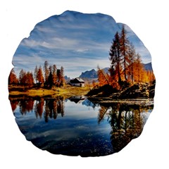 Dolomites Mountains Italy Alpine Large 18  Premium Flano Round Cushions by Simbadda