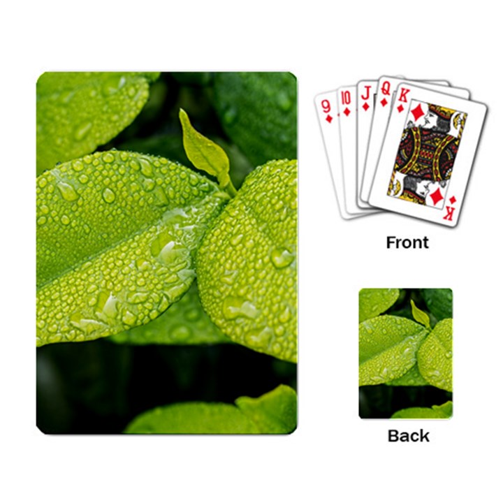 Leaf Green Foliage Green Leaves Playing Card