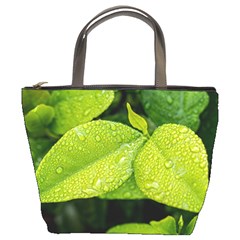 Leaf Green Foliage Green Leaves Bucket Bags by Simbadda