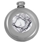 Marble Tiles Rock Stone Statues Round Hip Flask (5 oz) Front