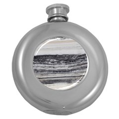 Marble Tiles Rock Stone Statues Pattern Texture Round Hip Flask (5 Oz) by Simbadda