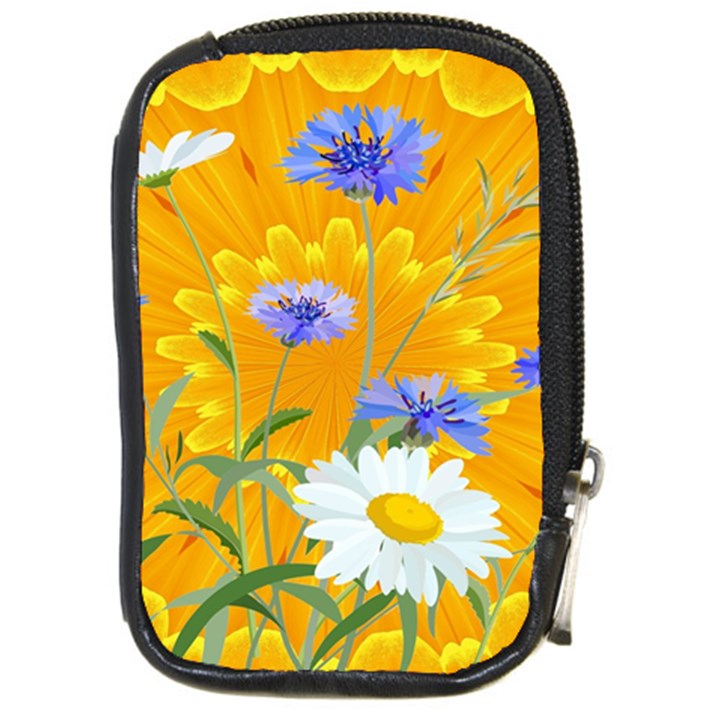 Flowers Daisy Floral Yellow Blue Compact Camera Cases