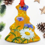 Flowers Daisy Floral Yellow Blue Ornament (Christmas Tree)  Front