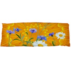 Flowers Daisy Floral Yellow Blue Body Pillow Case Dakimakura (two Sides) by Simbadda